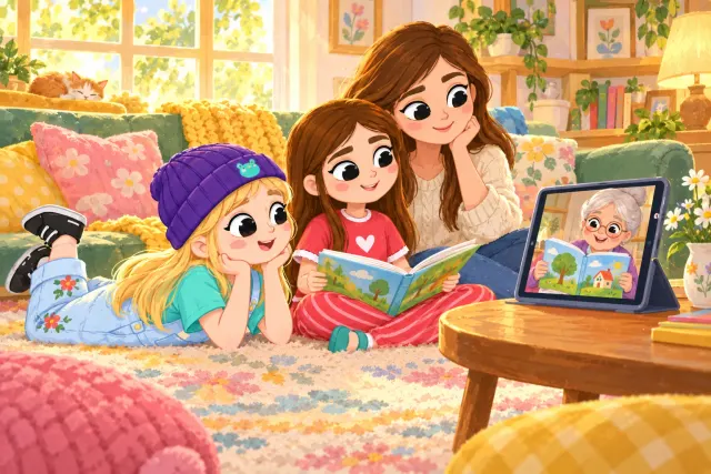 Reading with children over a video call