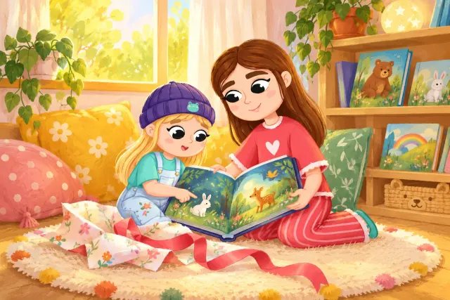 A book gift for a child who cannot read independently yet